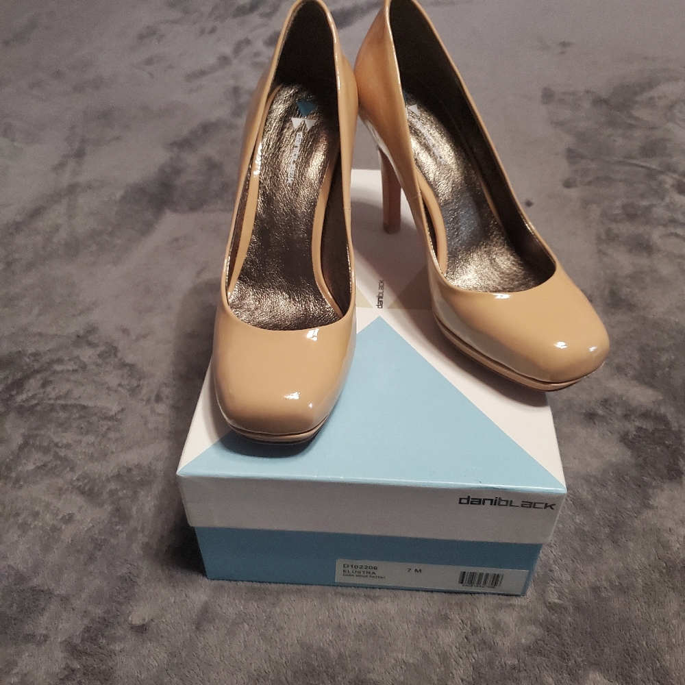 Nude Patent Leather Pumps